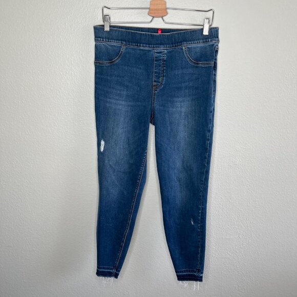 Spanx Womens Blue Distressed Ankle Skinny Slimming Jeans XL style 20203r - Picture 7 of 11
